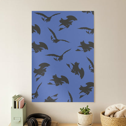 Dragon Silhouettes Pattern Poster