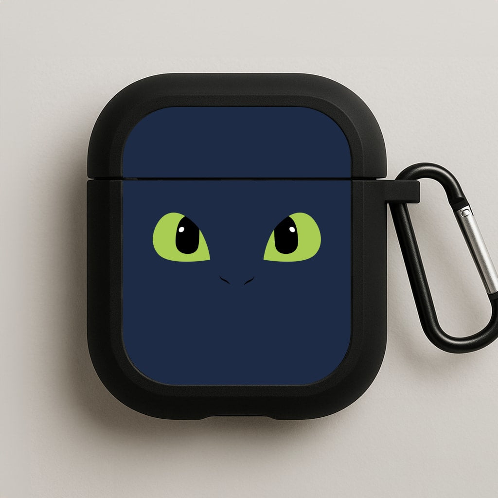 Black Fury Dragon Face AirPods Case