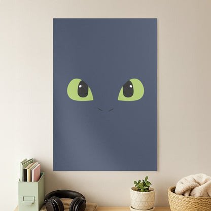 Black Fury Dragon Face Poster