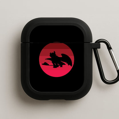 Red Sunset Dragon AirPods Case