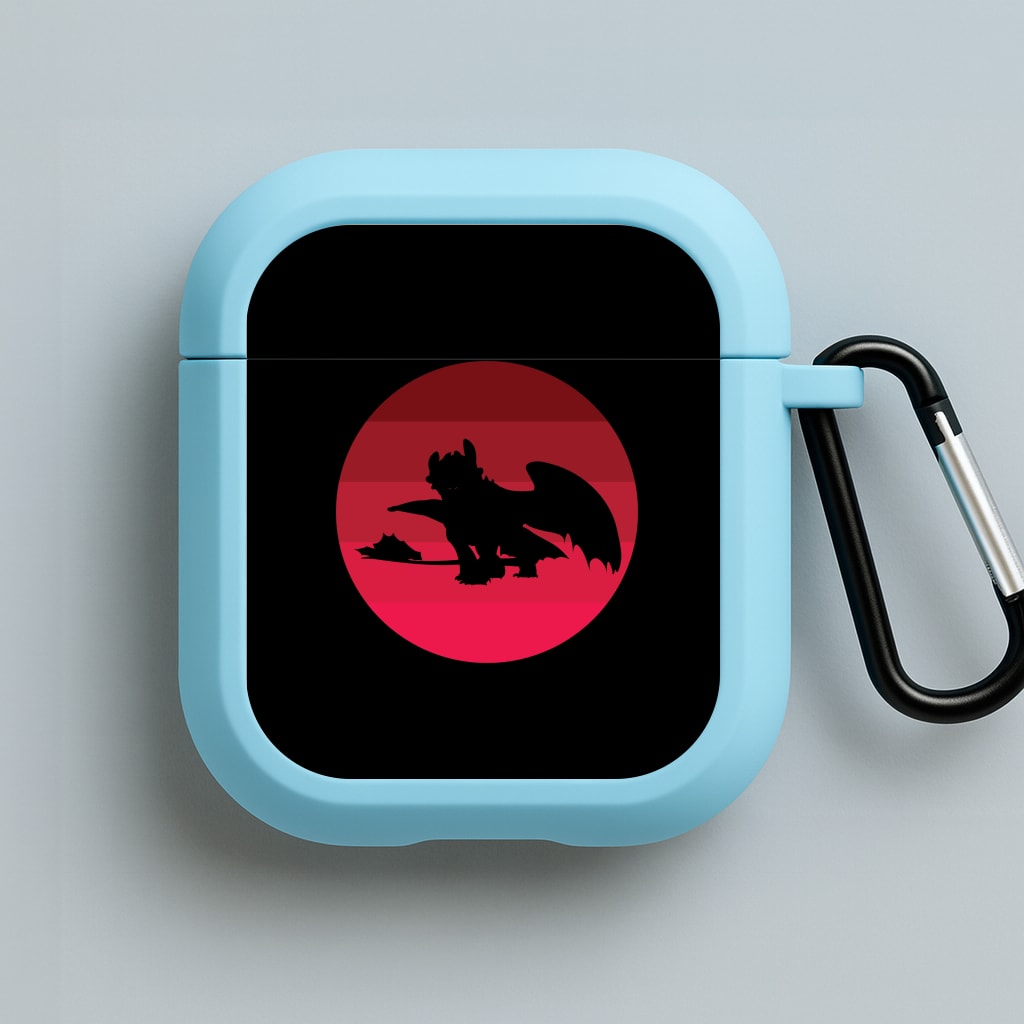 Red Sunset Dragon Blue AirPods Case