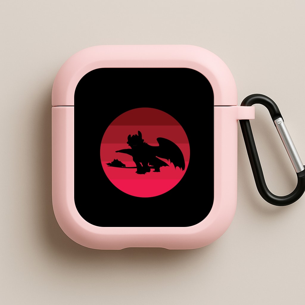 Red Sunset Dragon Pink AirPods Case