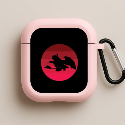 Red Sunset Dragon Pink AirPods Case