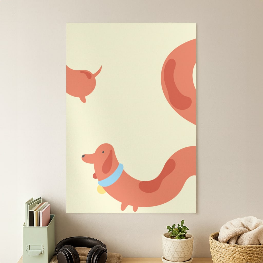Sausage dog wrapped round - Dachshunds Poster
