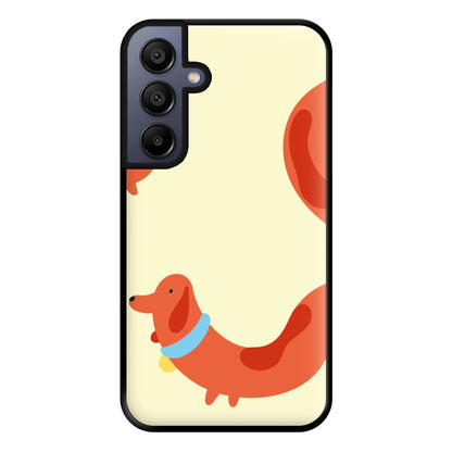 Sausage dog wrapped round - Dachshunds Phone Case for Galaxy A15