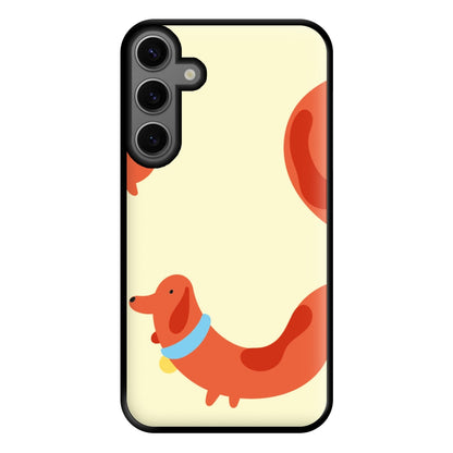 Sausage dog wrapped round - Dachshunds Phone Case for Galaxy S23FE