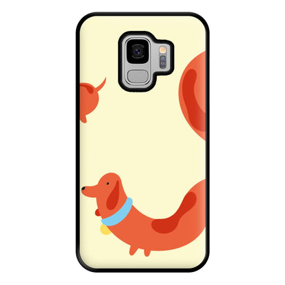 Sausage dog wrapped round - Dachshunds Phone Case for Galaxy S9 Plus