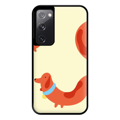 Sausage dog wrapped round - Dachshunds Phone Case for Galaxy S20FE