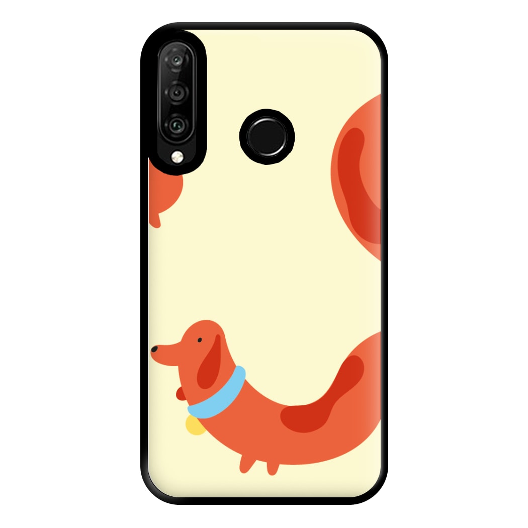 Sausage dog wrapped round - Dachshunds Phone Case for Huawei P30 Lite