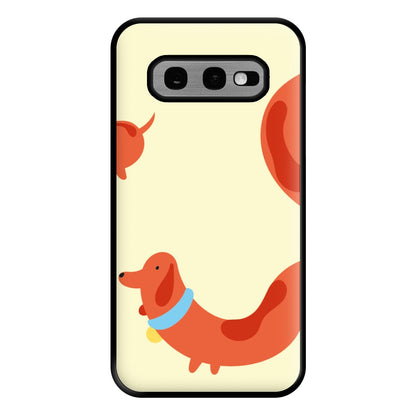 Sausage dog wrapped round - Dachshunds Phone Case for Galaxy S10e