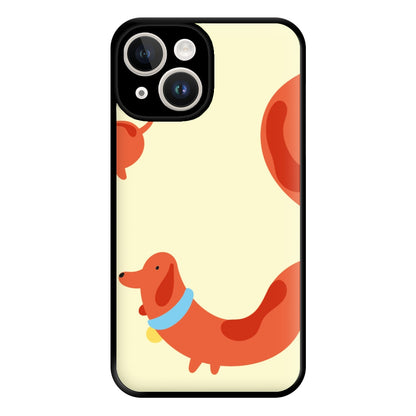 Sausage dog wrapped round - Dachshunds Phone Case for iPhone 14