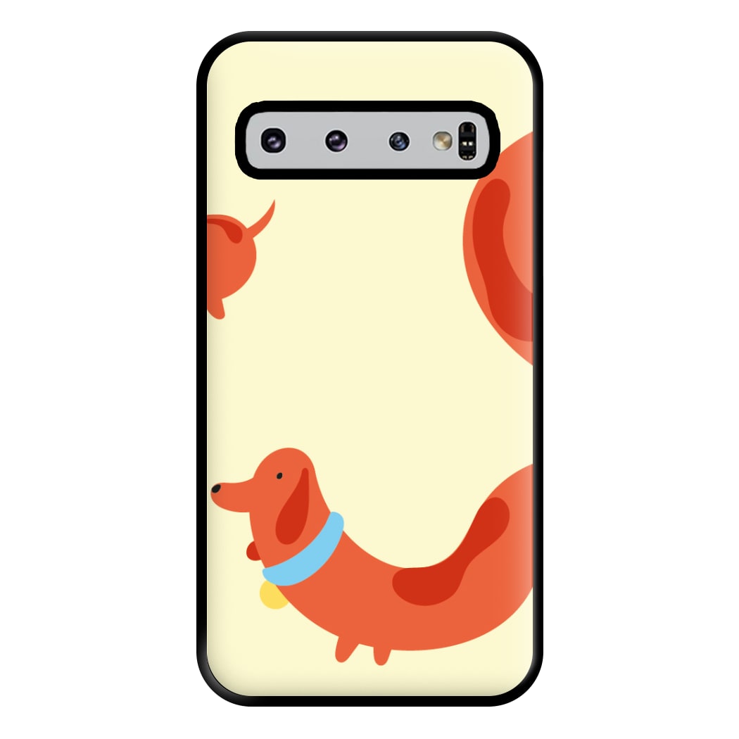 Sausage dog wrapped round - Dachshunds Phone Case for Galaxy S10 Plus