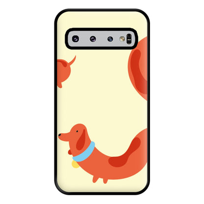 Sausage dog wrapped round - Dachshunds Phone Case for Galaxy S10 Plus