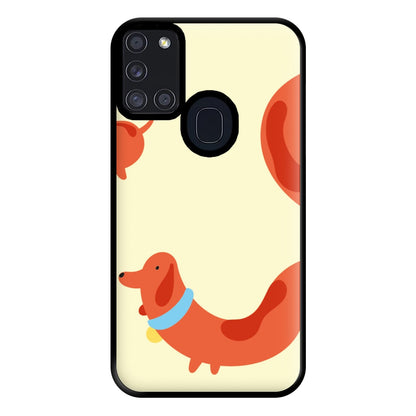 Sausage dog wrapped round - Dachshunds Phone Case for Galaxy A21s