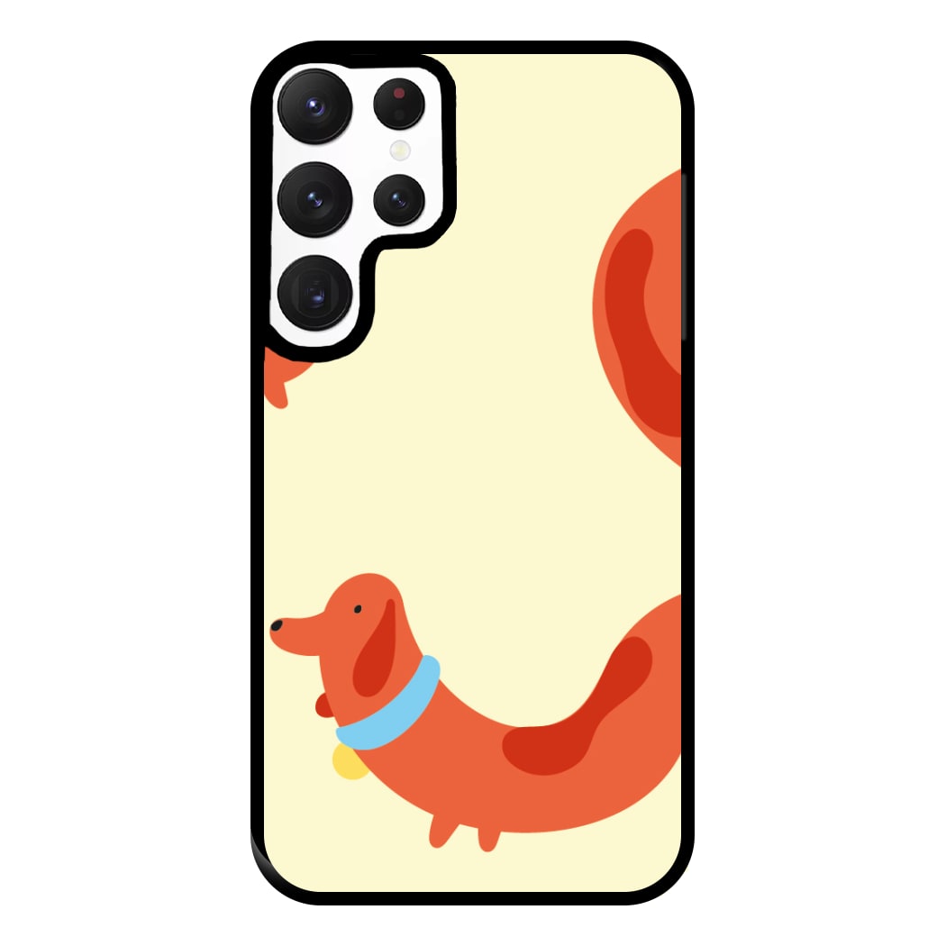 Sausage dog wrapped round - Dachshunds Phone Case for Galaxy S22 Ultra