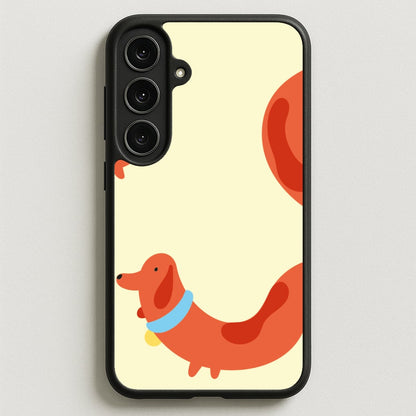 Sausage dog wrapped round - Dachshunds Phone Case for Galaxy S25FE