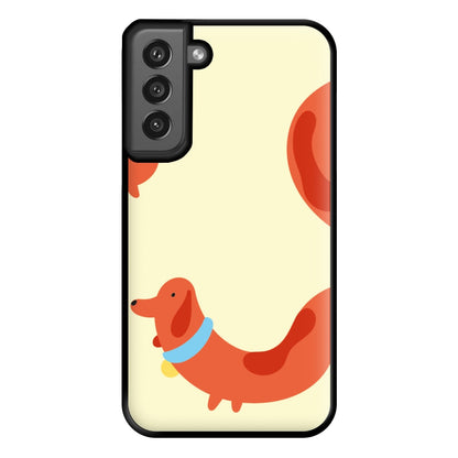 Sausage dog wrapped round - Dachshunds Phone Case for Galaxy S21FE