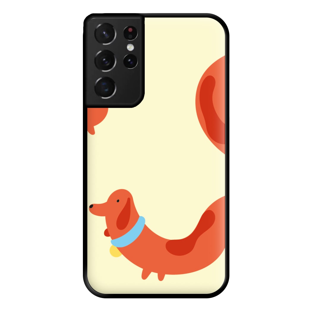 Sausage dog wrapped round - Dachshunds Phone Case for Galaxy S21 Ultra