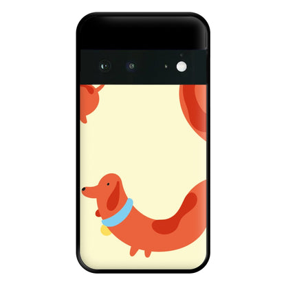 Sausage dog wrapped round - Dachshunds Phone Case for Google Pixel 6a