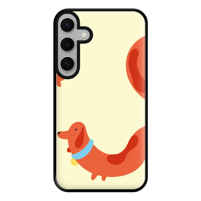 Sausage dog wrapped round - Dachshunds Phone Case for Galaxy S24FE