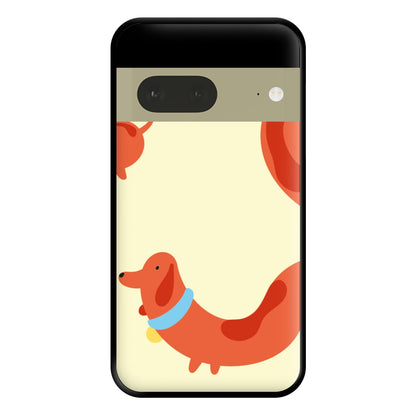 Sausage dog wrapped round - Dachshunds Phone Case for Google Pixel 7a