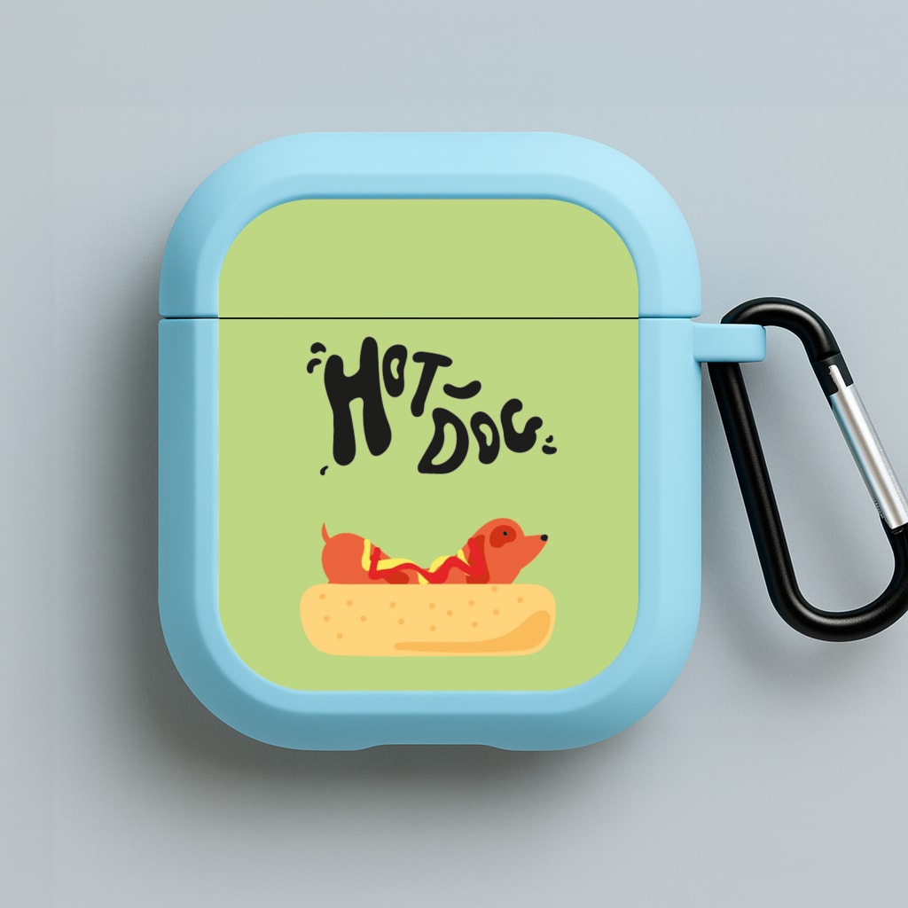 Hot Dog - Dachshunds Blue AirPods Case