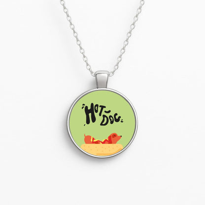 Hot Dog - Dachshunds Circle Necklace