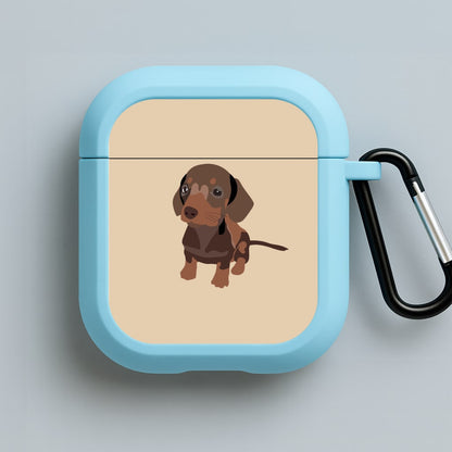 Brown - Dachshunds Blue AirPods Case