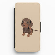Brown - Dachshunds Flip / Wallet Phone Case 1
