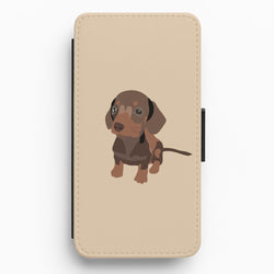 Brown - Dachshunds Flip / Wallet Phone Case