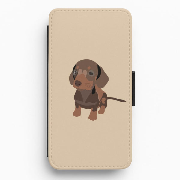 Brown - Dachshunds Flip / Wallet Phone Case