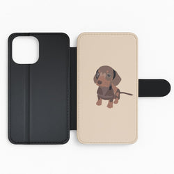 Brown - Dachshunds Flip Phone Case