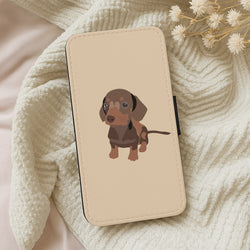 Brown - Dachshunds Wallet Phone Case