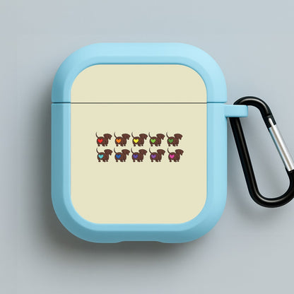 Love hearts - Dachshunds Blue AirPods Case