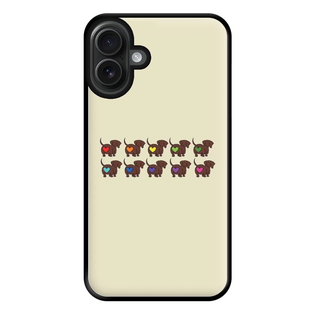 Love hearts - Dachshunds Phone Case for iPhone 16 Plus