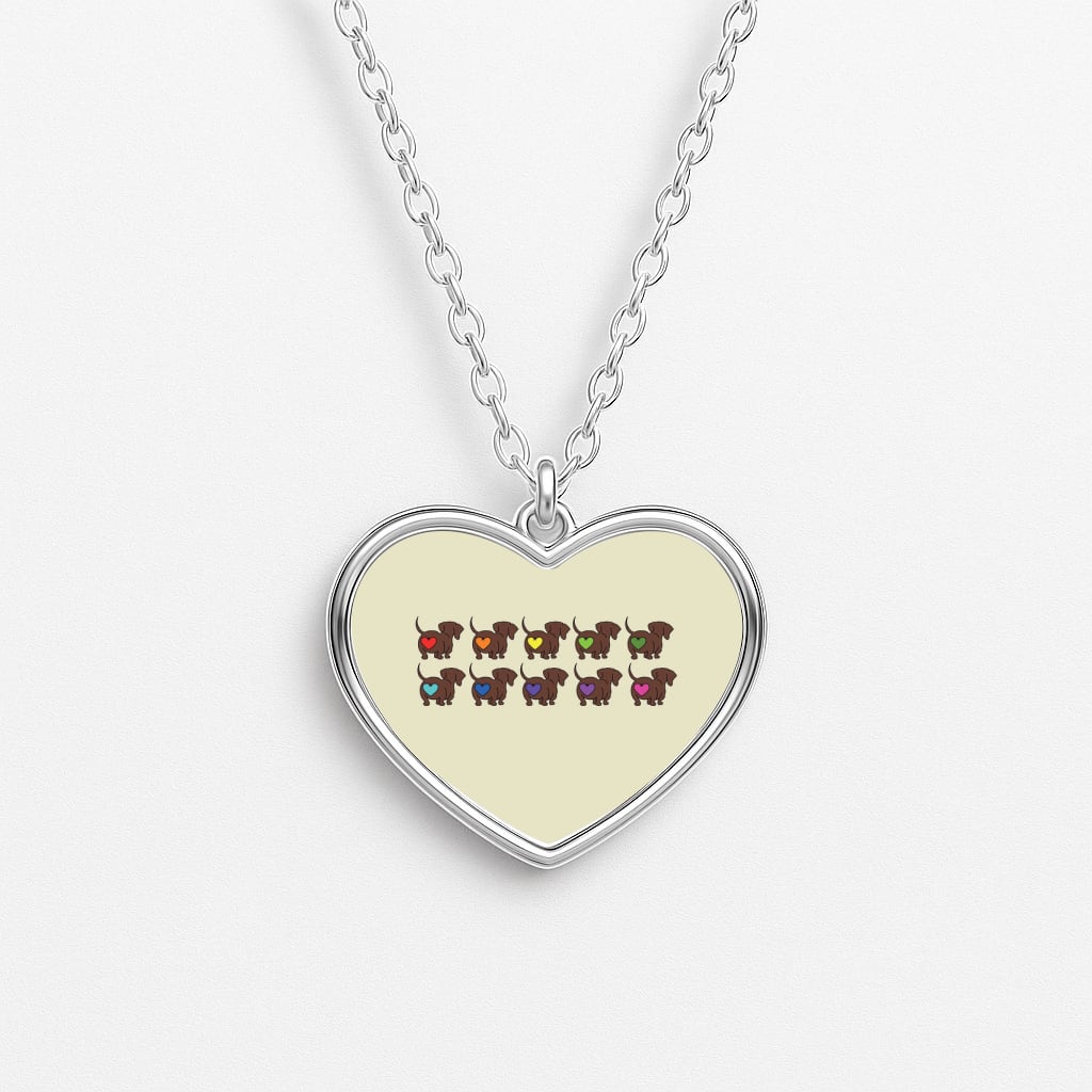 Love hearts - Dachshunds Heart Necklace
