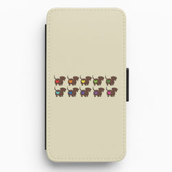 Love hearts - Dachshunds Flip / Wallet Phone Case