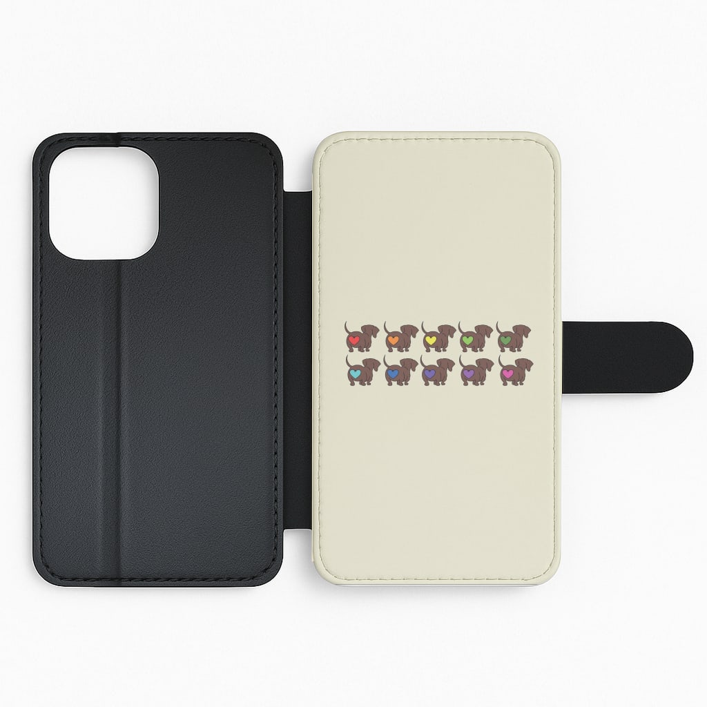 Love hearts - Dachshunds Flip Phone Case