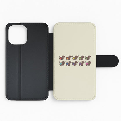 Love hearts - Dachshunds Flip Phone Case