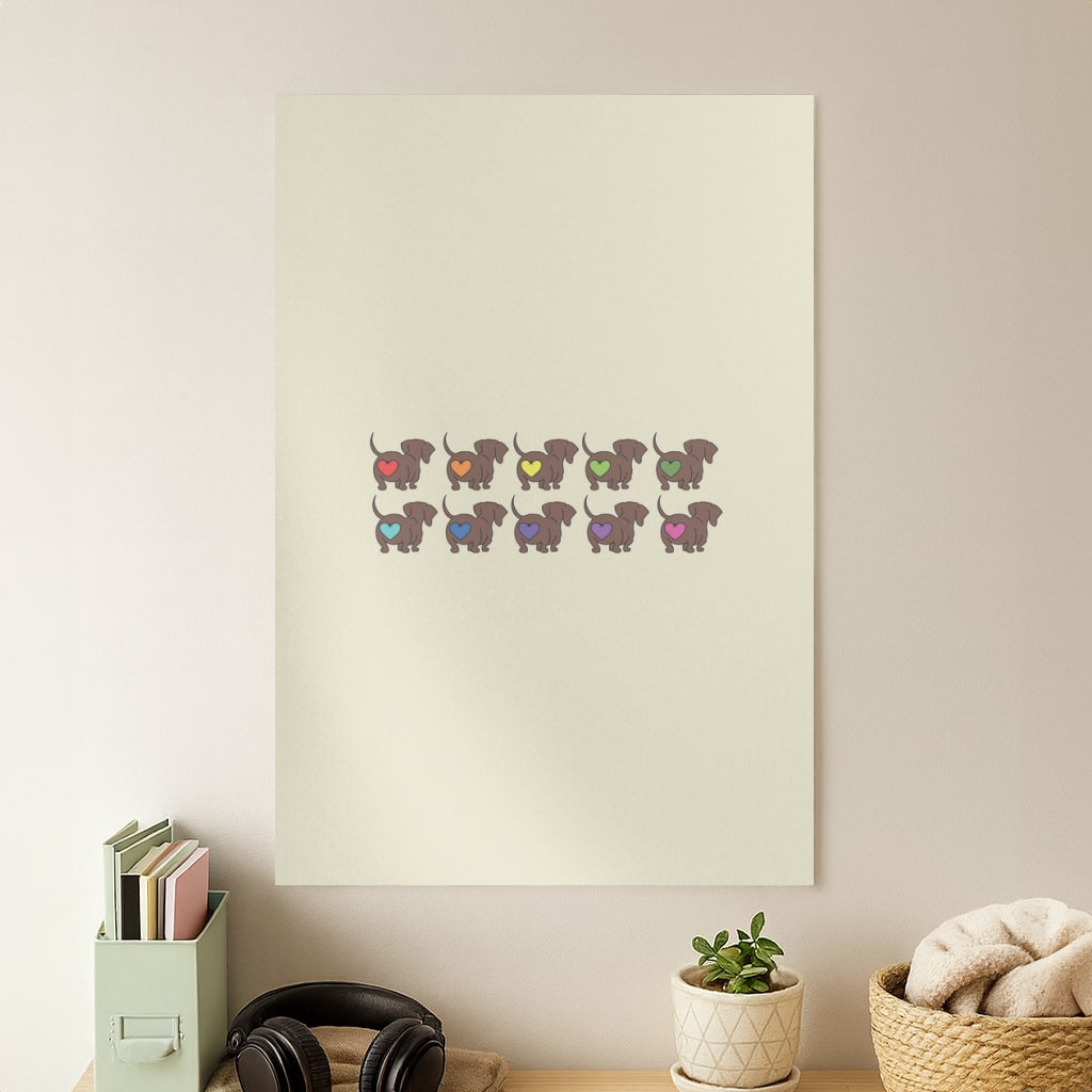 Love hearts - Dachshunds Poster