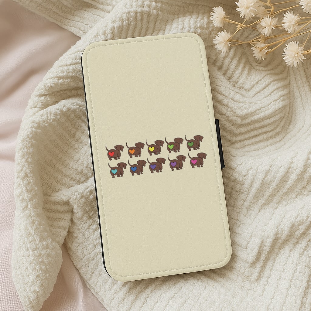 Love hearts - Dachshunds Wallet Phone Case