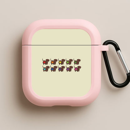 Love hearts - Dachshunds Pink AirPods Case