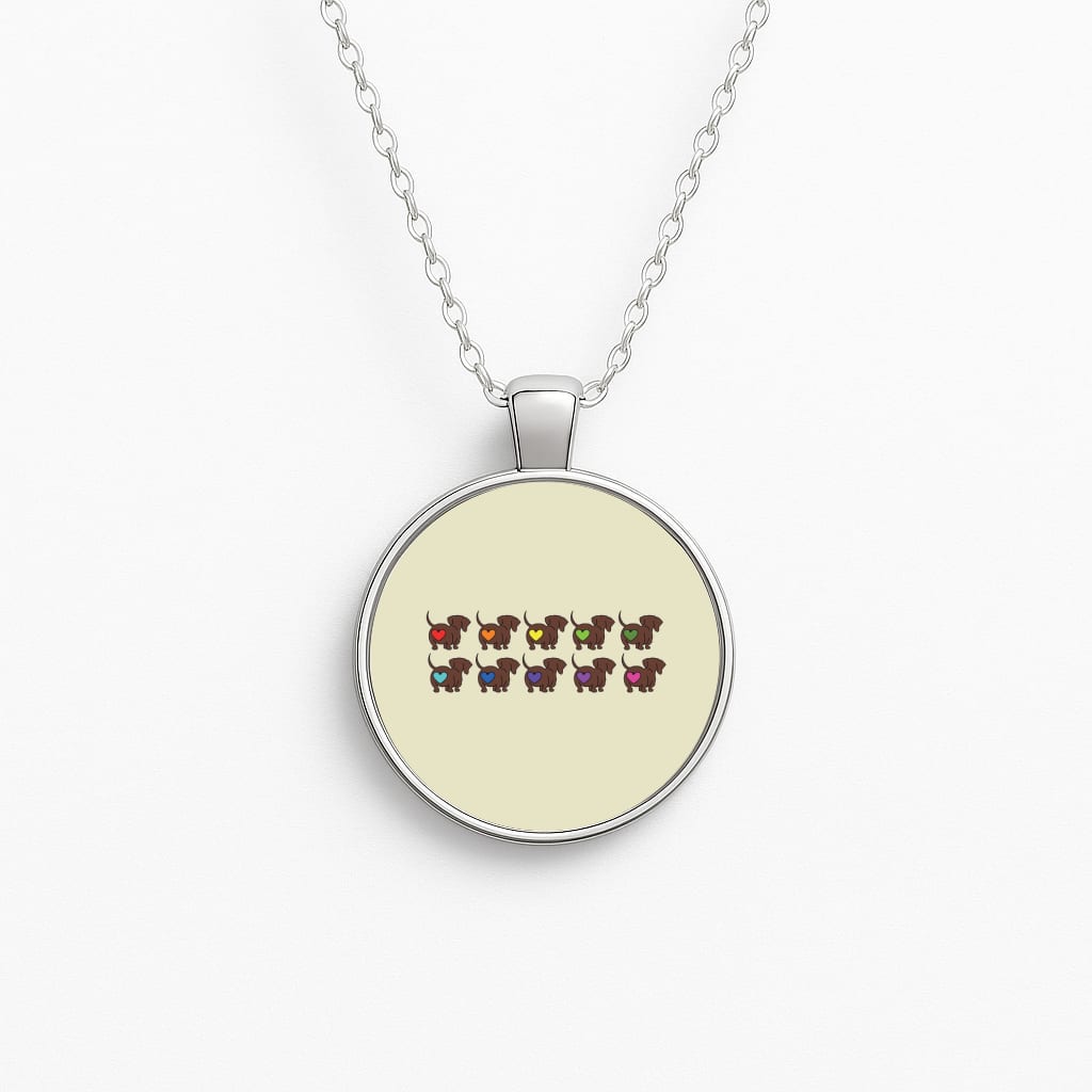 Love hearts - Dachshunds Circle Necklace