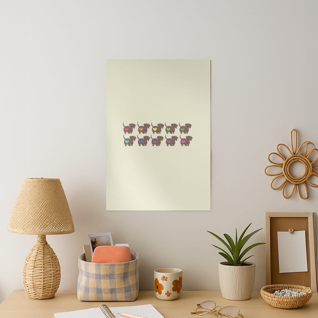 Love hearts - Dachshunds Art Print