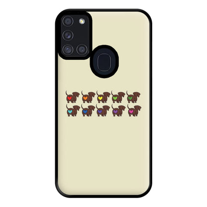 Love hearts - Dachshunds Phone Case for Galaxy A21s