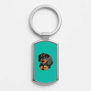 Black & brown - Dachshunds Luxury Keyring 1