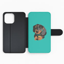 Black & brown - Dachshunds Flip Phone Case