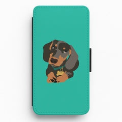 Black & brown - Dachshunds Flip / Wallet Phone Case