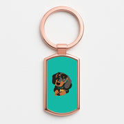 Black & brown - Dachshunds Luxury Keyring 4
