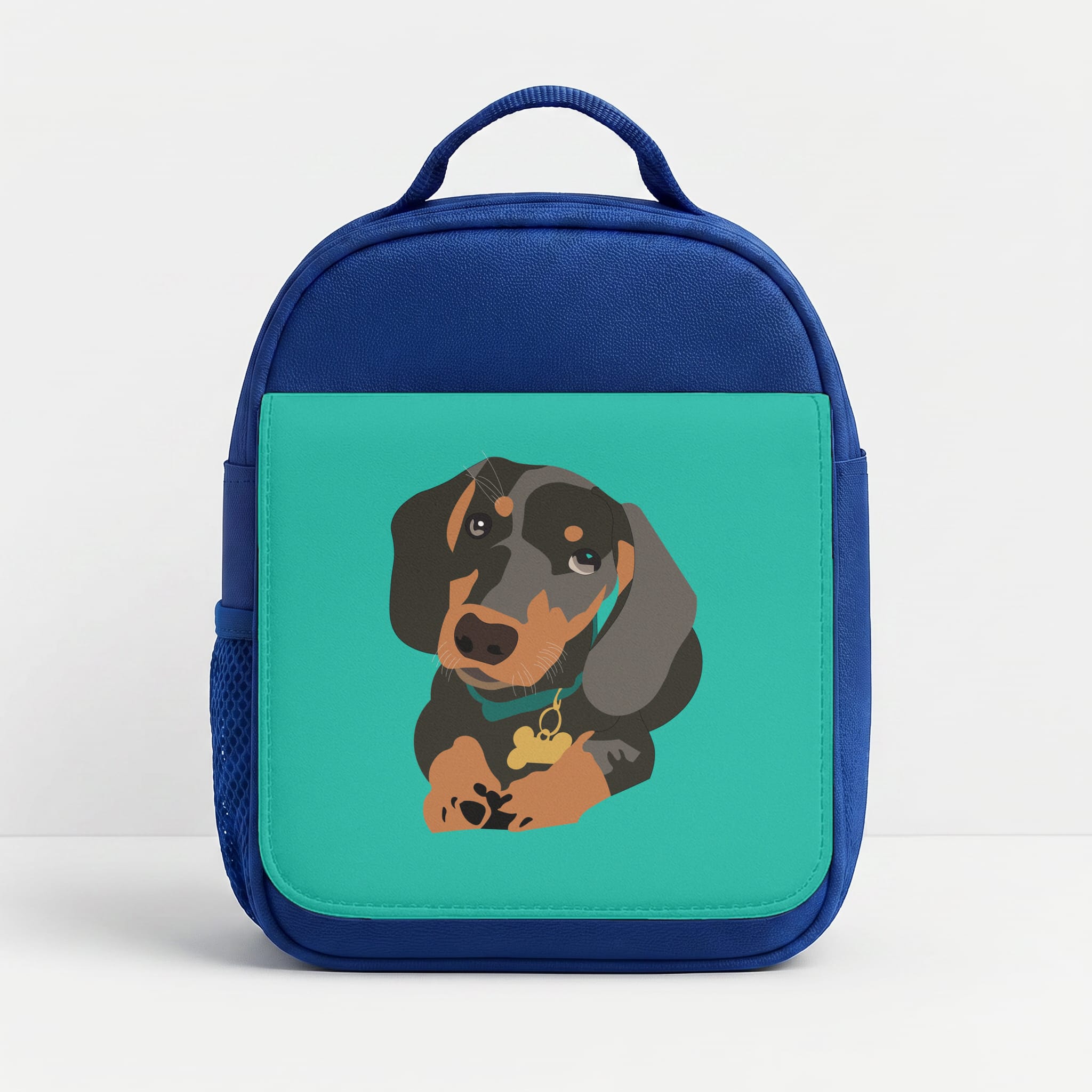 Black & brown - Dachshunds Lunchbox - Blue
